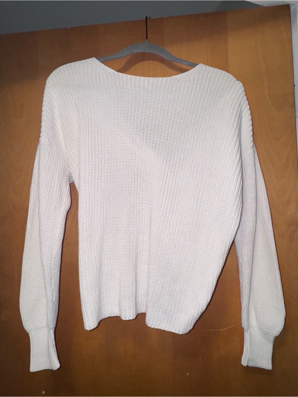 LOFT Cream Scoop Neck Knit Sweater